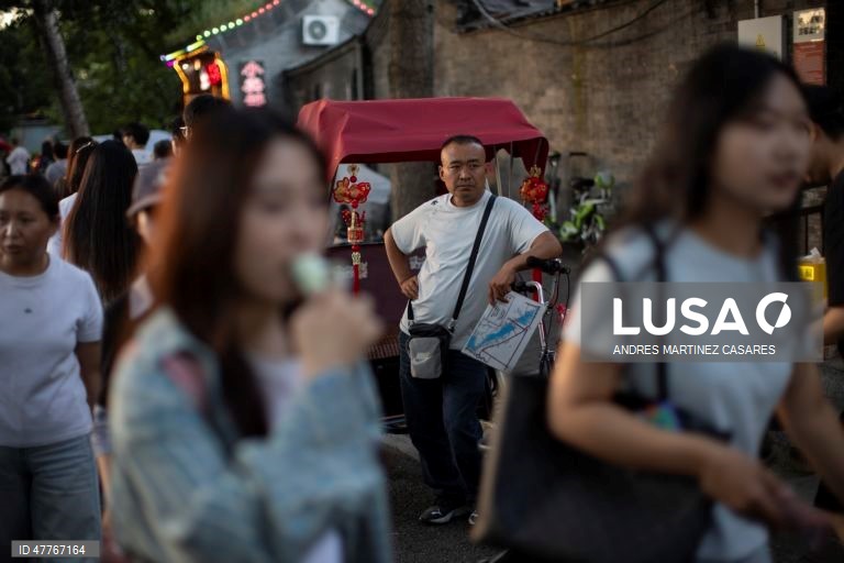 A vida quotidiana em Pequim, na China.